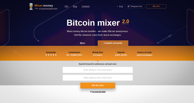 Mixer-money.com website screenshot